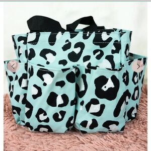 ✅NGIL Celeste Aqua Leopard Organizer Tote